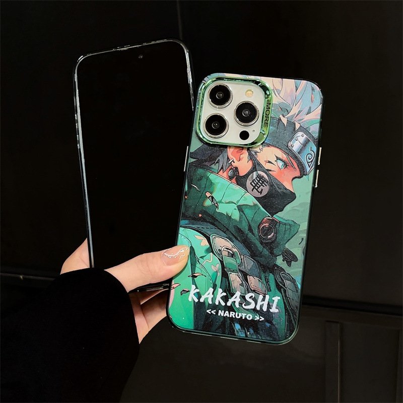 IMD Cartoon One Piece Acrylic TPU Mobile Phone Case For iPhone 15 14 13 12 11 Pro max Frosted Animation Shockproof Back Cover