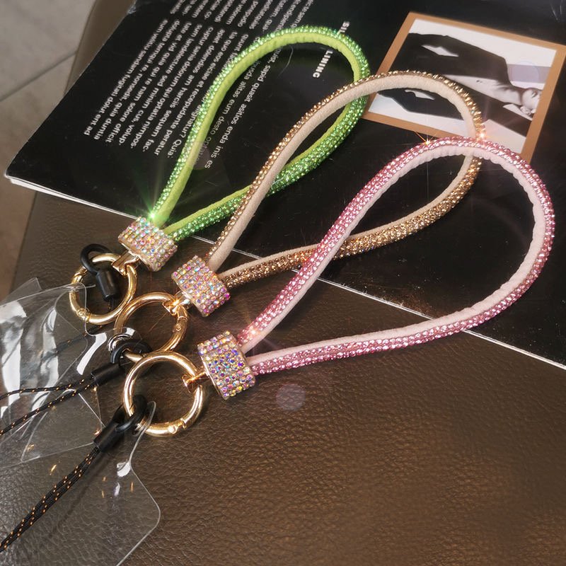 Anti Loss Mobile Phone Lanyard Rhinestone Hanging Rope Diamond Lanyard Bling Bling Handheld Phone Wrist Strap Phone Charm