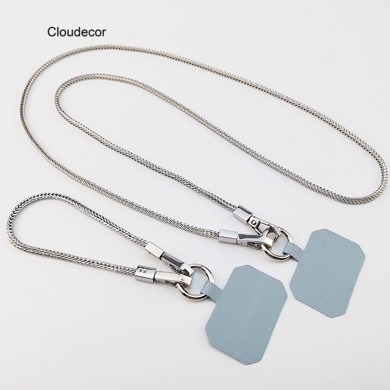 New Silver Metal Mobile Phone Case Snake Bone Chain For Bag Durable Anti-Loss Chain For Phone Cover Shoulder Strap Lanyard