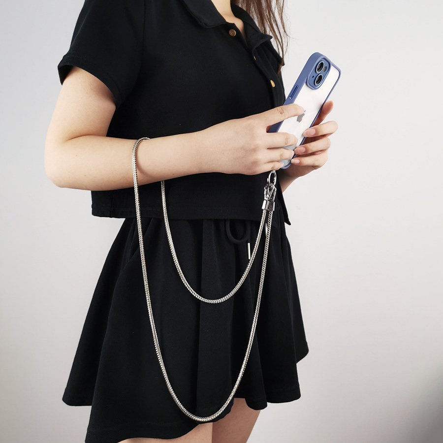 New Silver Metal Mobile Phone Case Snake Bone Chain For Bag Durable Anti-Loss Chain For Phone Cover Shoulder Strap Lanyard