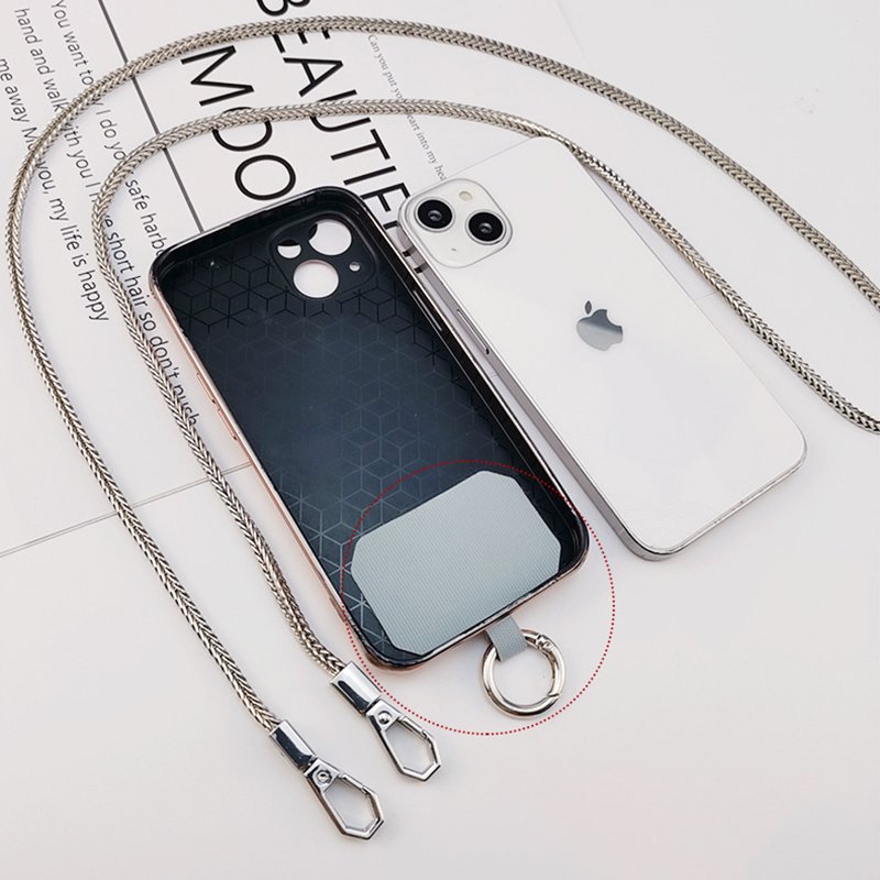 New Silver Metal Mobile Phone Case Snake Bone Chain For Bag Durable Anti-Loss Chain For Phone Cover Shoulder Strap Lanyard