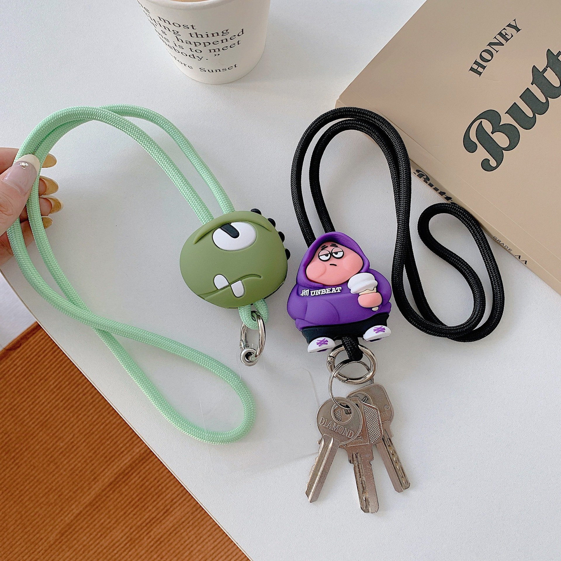 3D Characters Cartoon Cute Universal Crossbody Shoulder Neck Strap Tether Patch Mobile Cell Phone Lanyard