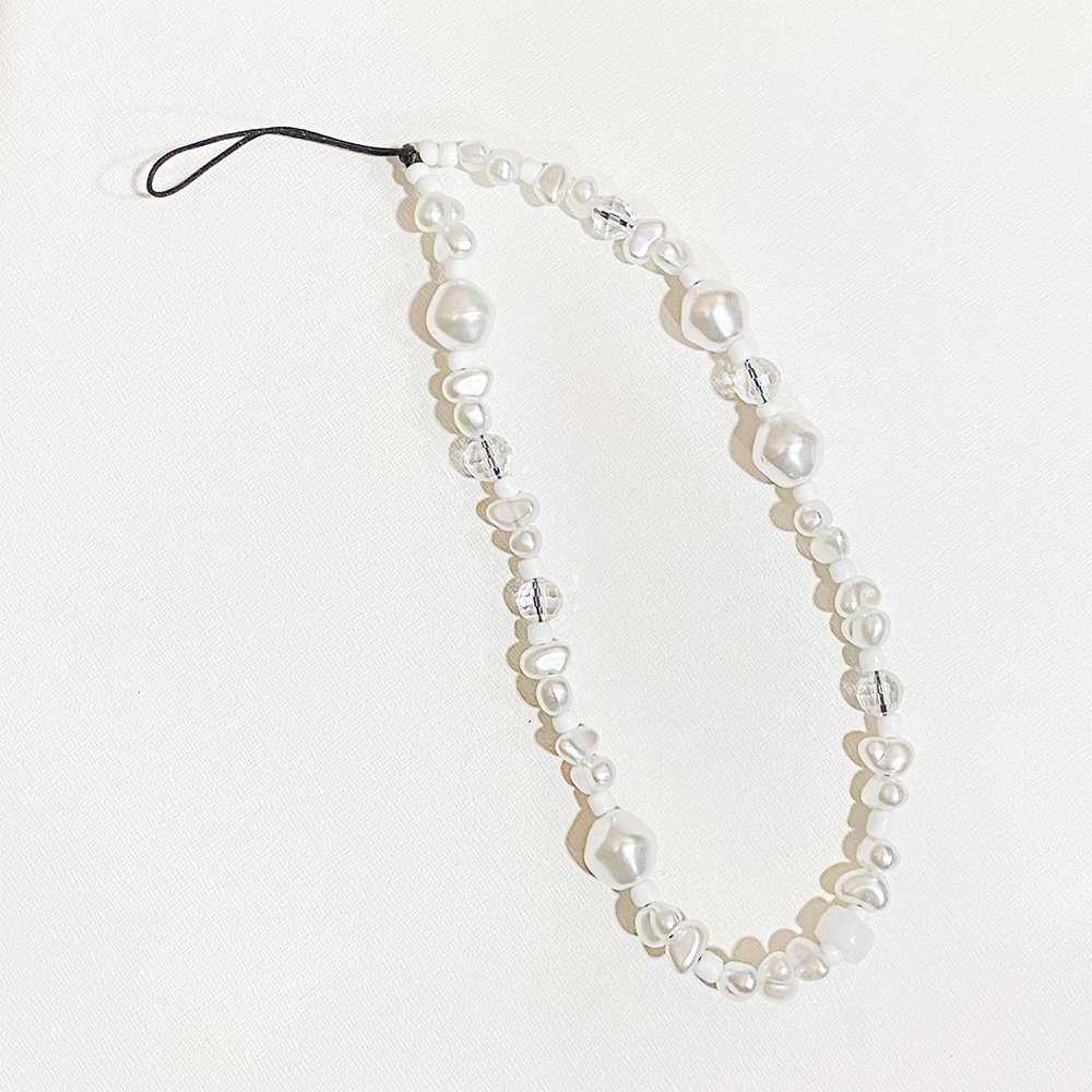 KKBEAD Handmade Pearl Phone Chain Strap Lanyard Crystal Beads High Quality Mobile Phone Chain