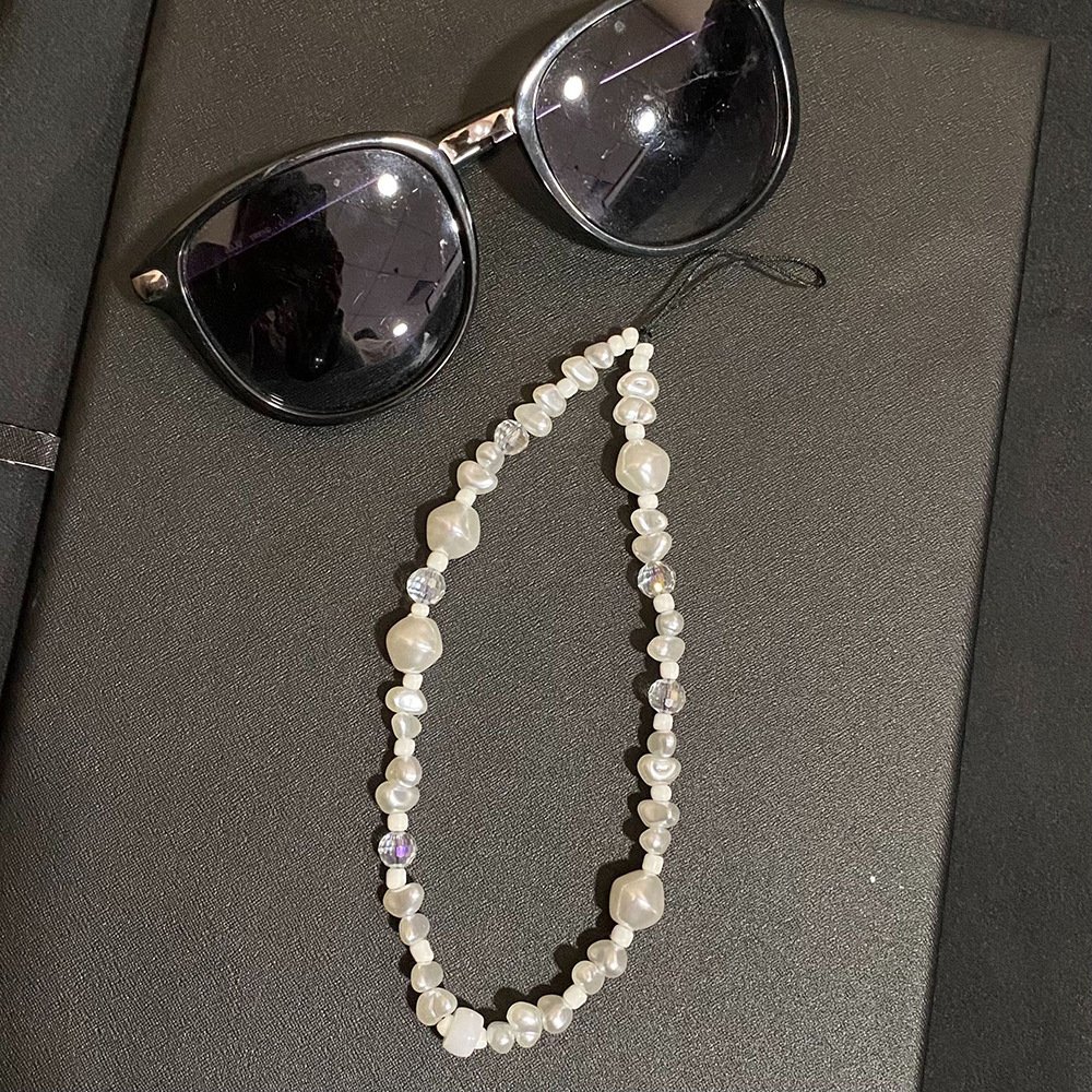KKBEAD Handmade Pearl Phone Chain Strap Lanyard Crystal Beads High Quality Mobile Phone Chain