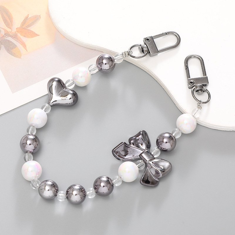 Heart Beaded Handheld Chain For Mobile Phone DIY Phone Case Hanging Accessories Shoes Decoration Chain Phone Chain
