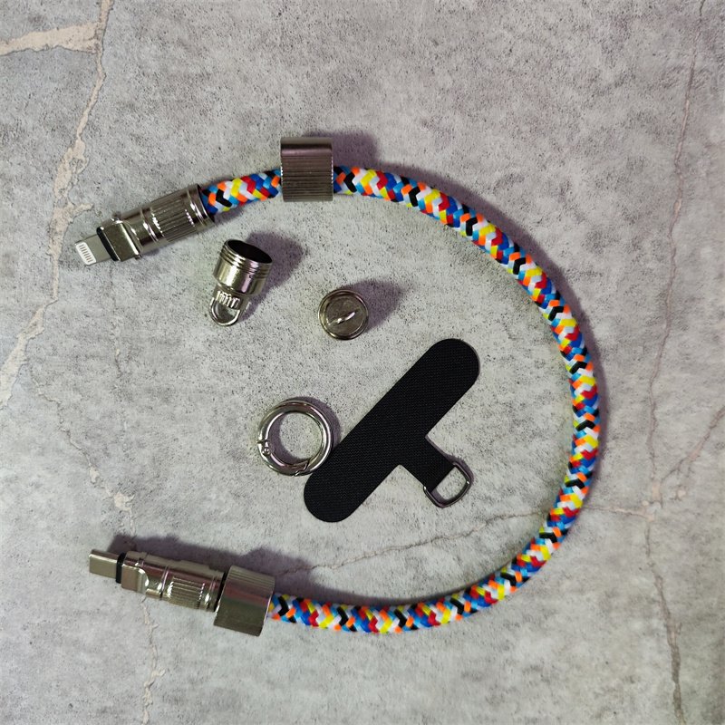 Multifunction Lanyard Data Cable Phone Lanyard Anti-Theft Crossbody Strap with Non-Adhesive Tether Tabs