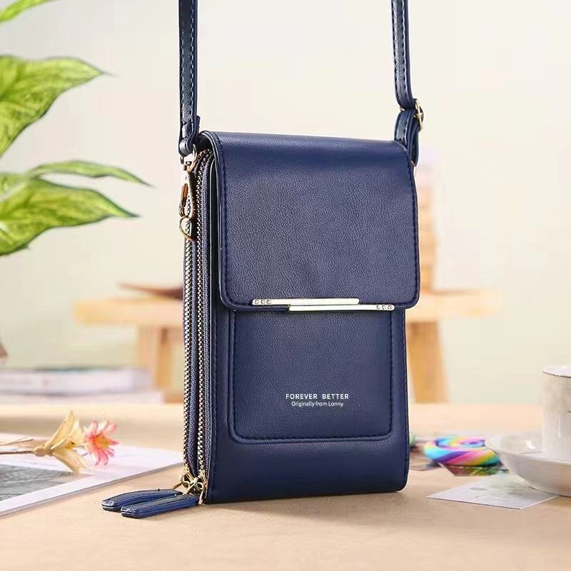 Fashion casual leather women shoulder strap purse cellphone case mobile phone bag
