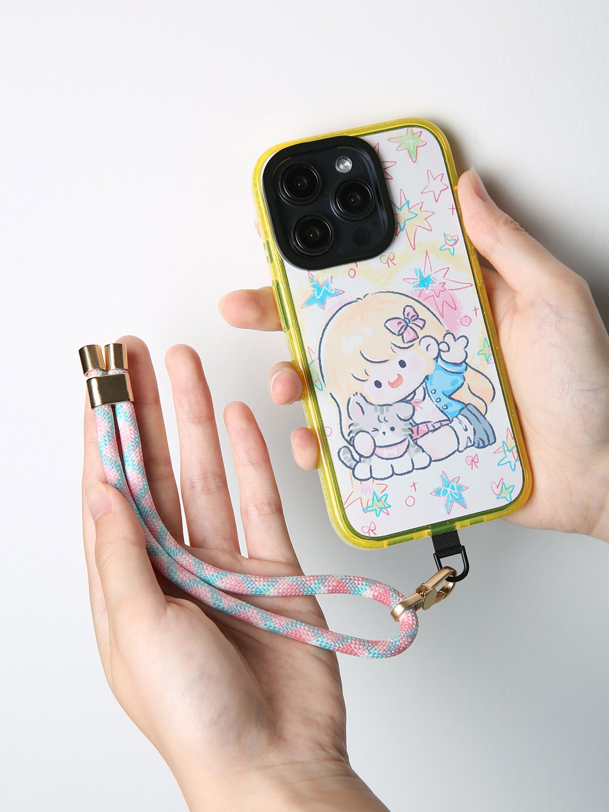 Adjustable short buckle anti-lost rope universal all-match outdoor colorful high-end hardware mobile phone lanyard