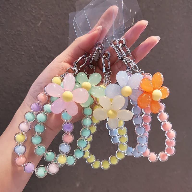 Cell Mobile Phone Key Chian Hand Holder Universal Wallet Wristlet Wrist Strap Beads Patch Tab Lanyard with Zipper Pouch Wallet