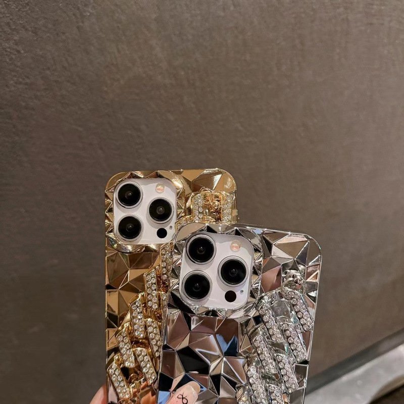 Women Fashion Bracelet Diamond Mobile Phone Case Cover for iPhone Strap Diamond Cases Covers