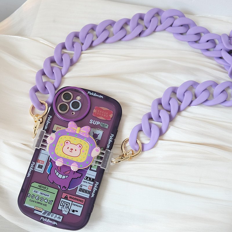 Summer Color Matte Acrylic Cell Phone Case Chain Women Portable Bag Chain Custom LOGO Length Mobile Phone Chain Necklace