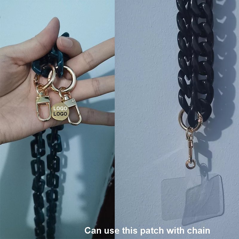 Summer Color Matte Acrylic Cell Phone Case Chain Women Portable Bag Chain Custom LOGO Length Mobile Phone Chain Necklace