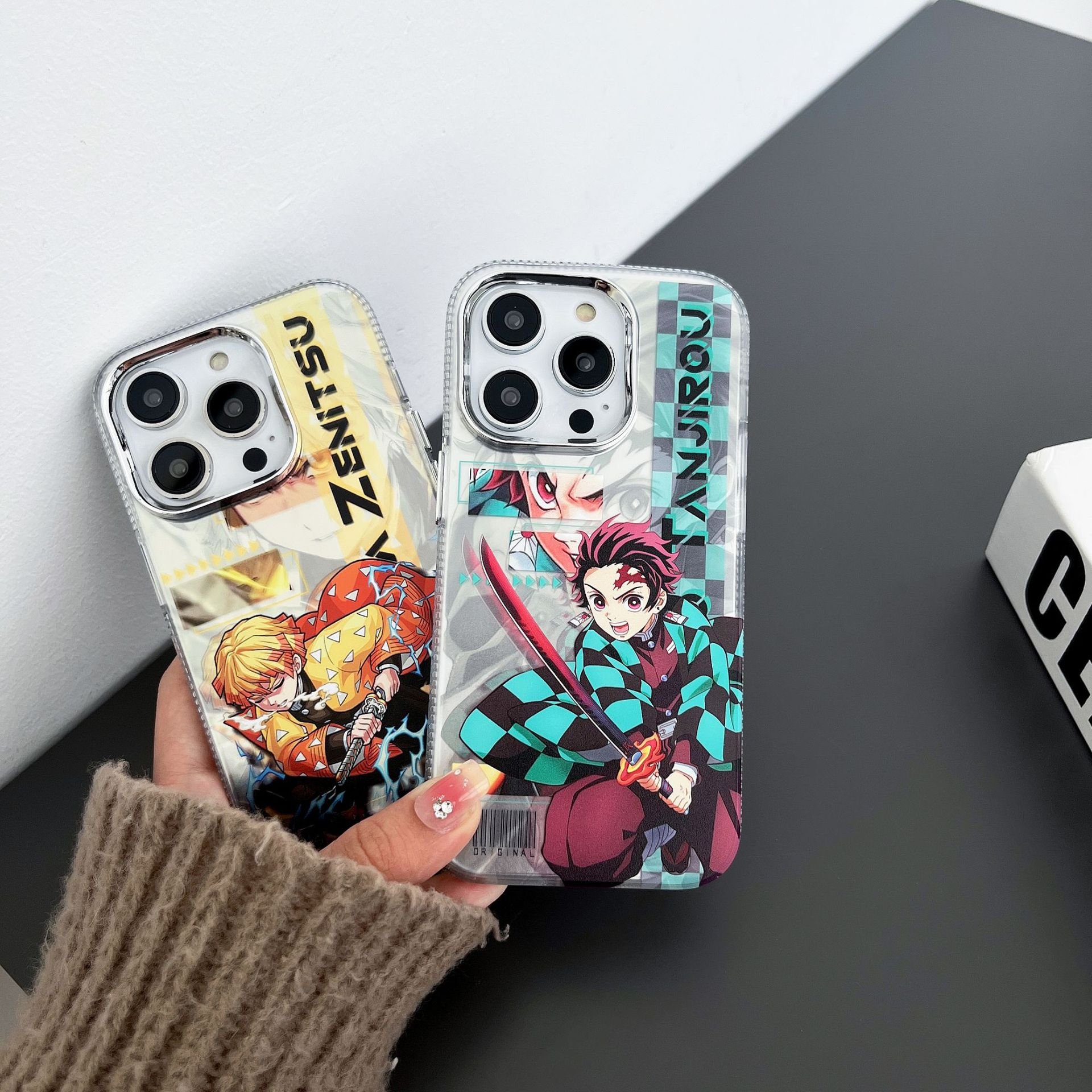 Cartoon Demon Slayer Mobile Phone Case For iPhone 16 15 14 13 12 11 Pro max Fashion Ghost Killer Animation Shockproof Back Cover
