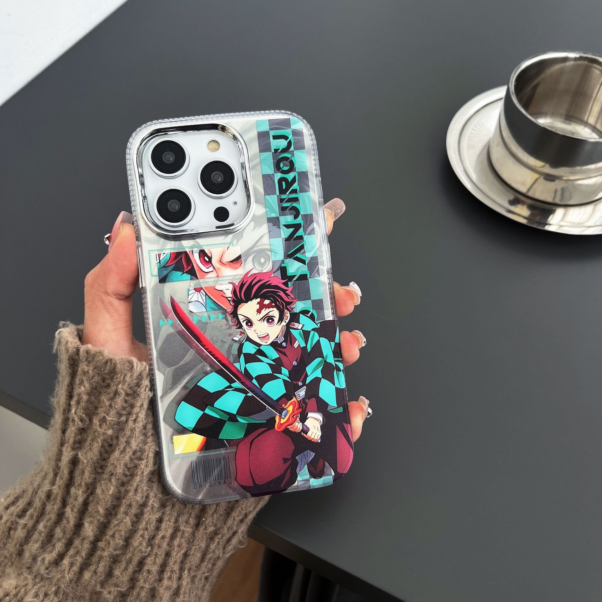 Cartoon Demon Slayer Mobile Phone Case For iPhone 16 15 14 13 12 11 Pro max Fashion Ghost Killer Animation Shockproof Back Cover