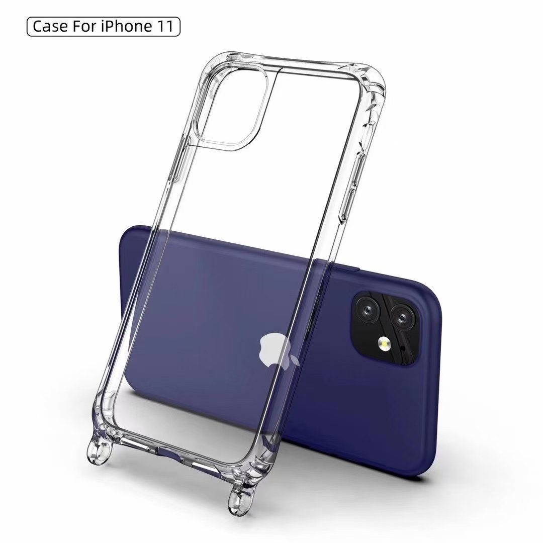 Transparent Phone Cases For Iphone 16 15 Phone Cases Crossbody Shoulder Strap Phone Cover With Loops For Strap