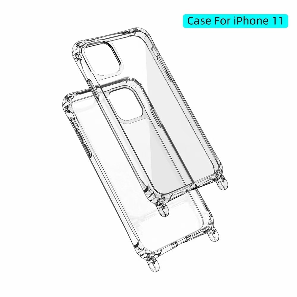 Transparent Phone Cases For Iphone 16 15 Phone Cases Crossbody Shoulder Strap Phone Cover With Loops For Strap