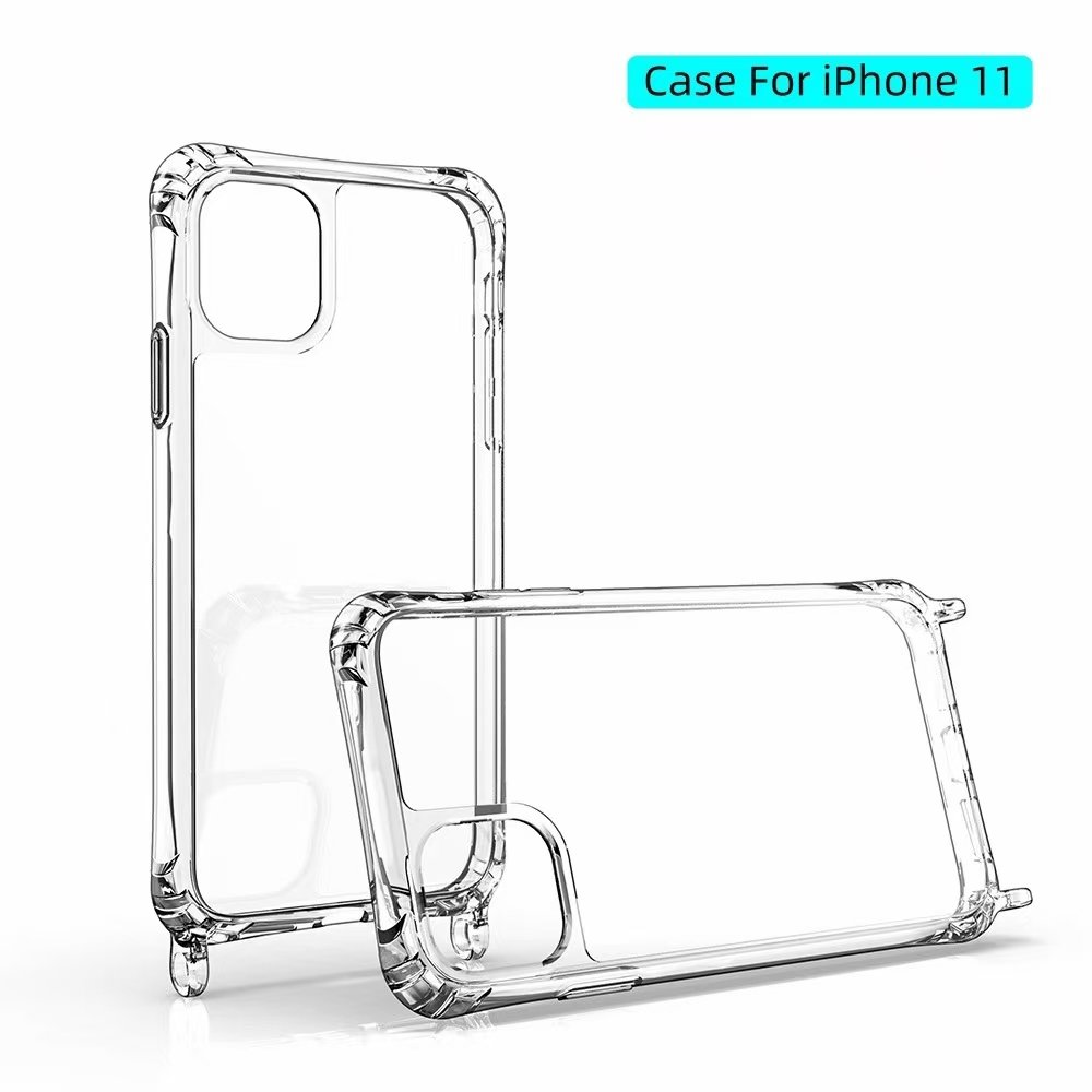 Transparent Phone Cases For Iphone 16 15 Phone Cases Crossbody Shoulder Strap Phone Cover With Loops For Strap