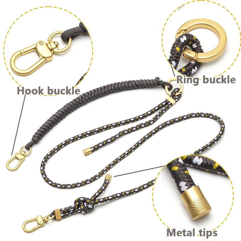 Specialty Phone Accessories Shoulder Strap Polyester Phone Lanyard Mobile Phone Straps with Metal Hooks