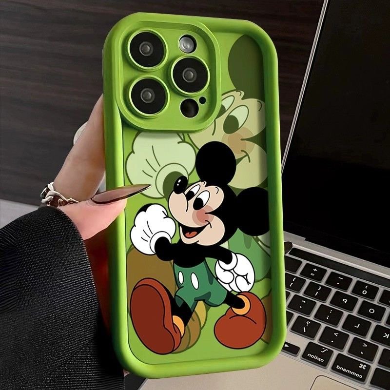 Lens Cute Mickey For iPhone 16 15 14 13 12 11 Pro max Mobile Phone Case Minnie Cartoon Silicone TPU Full Shockproof Back Cover