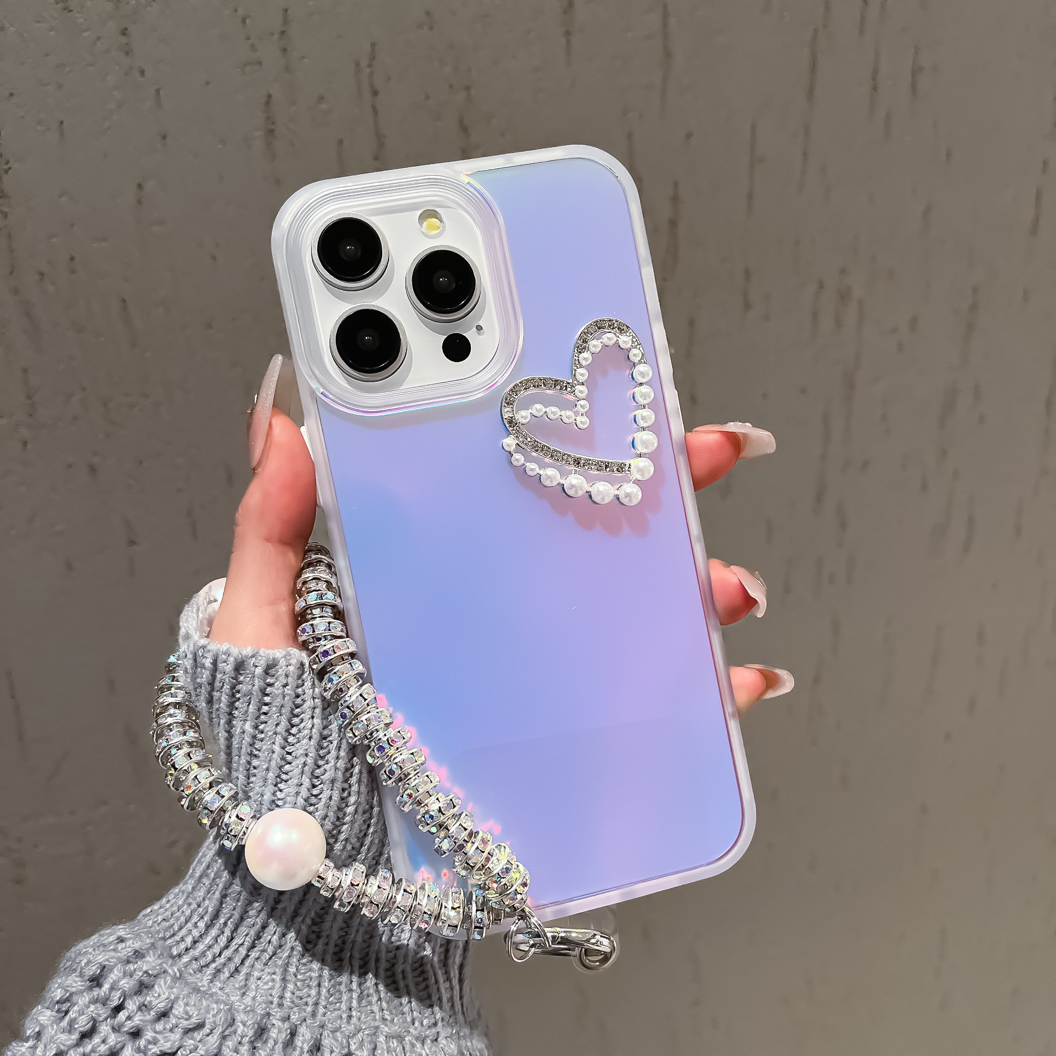 corner translucent electroplating chain mobile cover worth customized logo for samsung s0 fe s21 s22 with lanyard