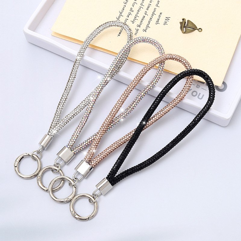 Full diamond keychain Cell Phone Pendant Mobile Phone Straps Rhinestone Purse Wrist Strap Phone Case Strap Chain