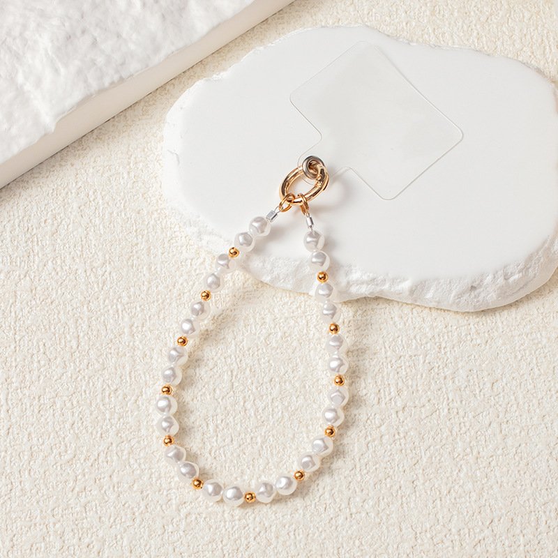 Custom Mobile Phone Accessories Beads Universal Phone Cord Bead badge Lanyard With Metal Hook