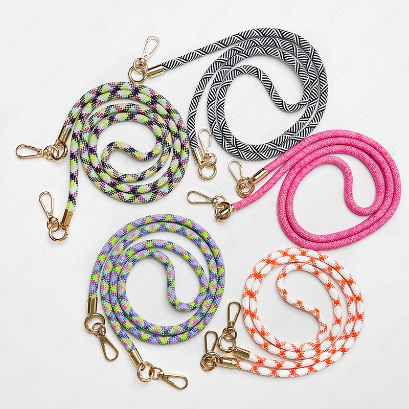 REWIN 120cm Universal Crossbody Shoulder Neck Strap 8mm Rope Cord Mobile Cell Phone Lanyard for All iPhone Smartphone