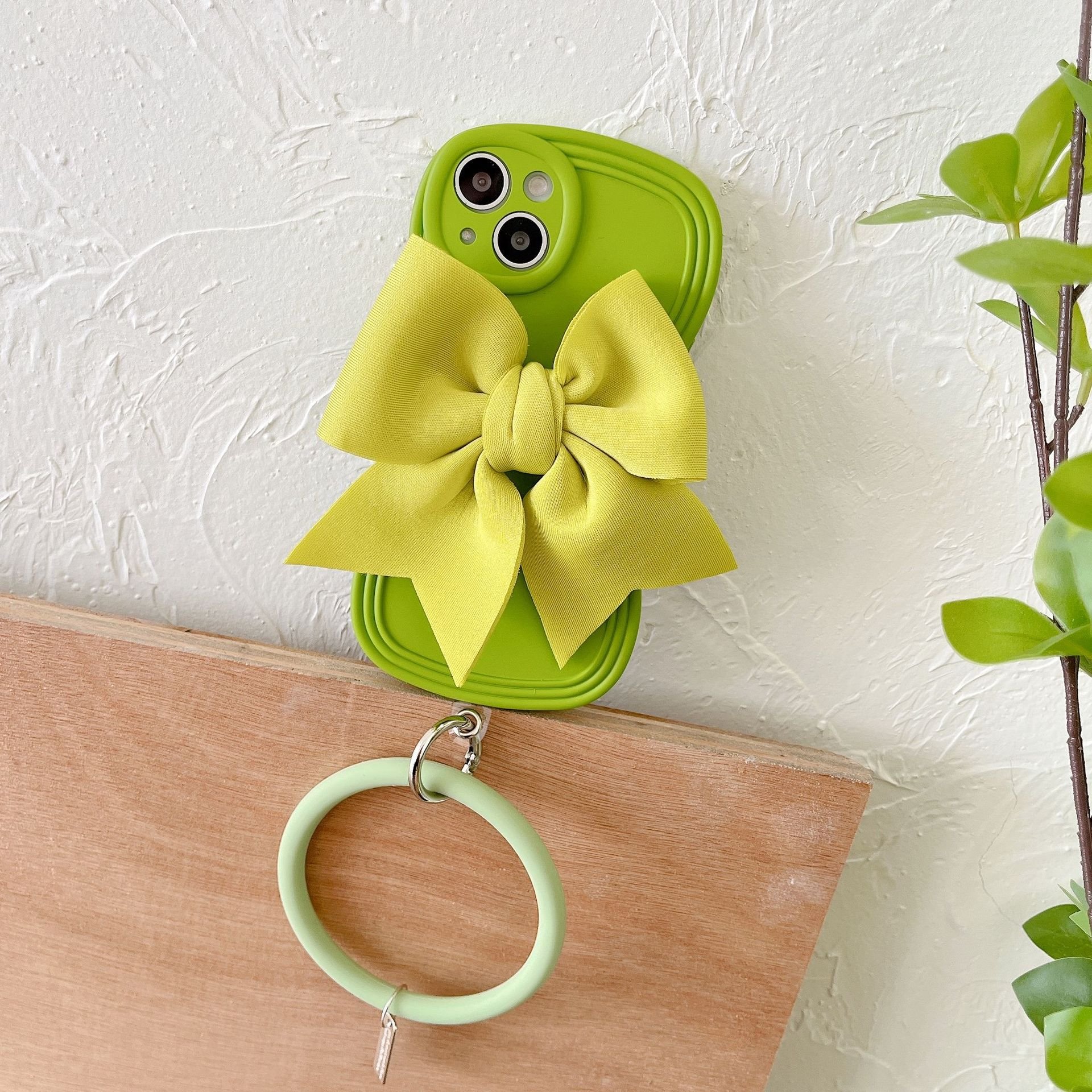 Sweet Bow Tie with hanging ring Classic Shockproof Women wave side edge Phone Case For iPhone 14 Pro Max