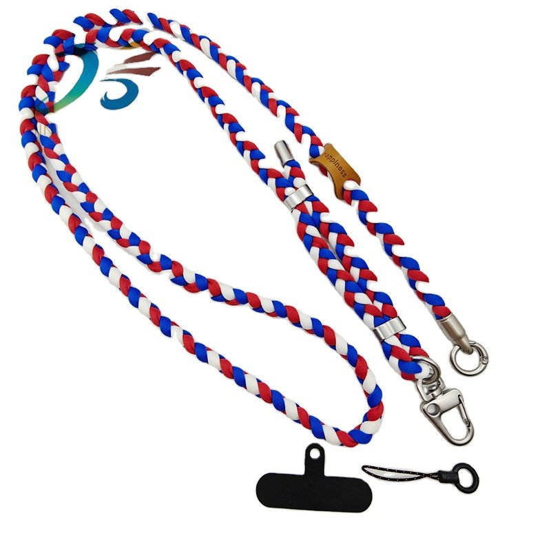 wholesale high quality custom 3-strand crossbody phone shoulder strap lanyard for mobile phone water bottle camera bag wallet