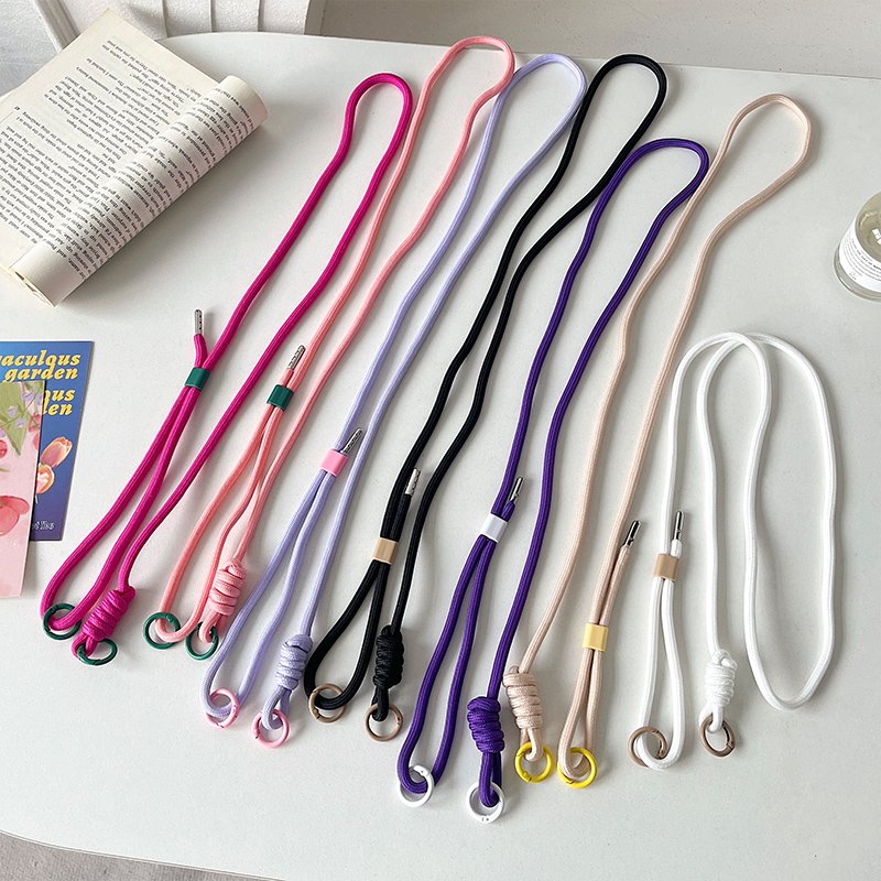 Adjustable Polyester Phone Lanyard Strap Universal Crossbody Cell Phone Chain with Wrist Strap for Mobile Use