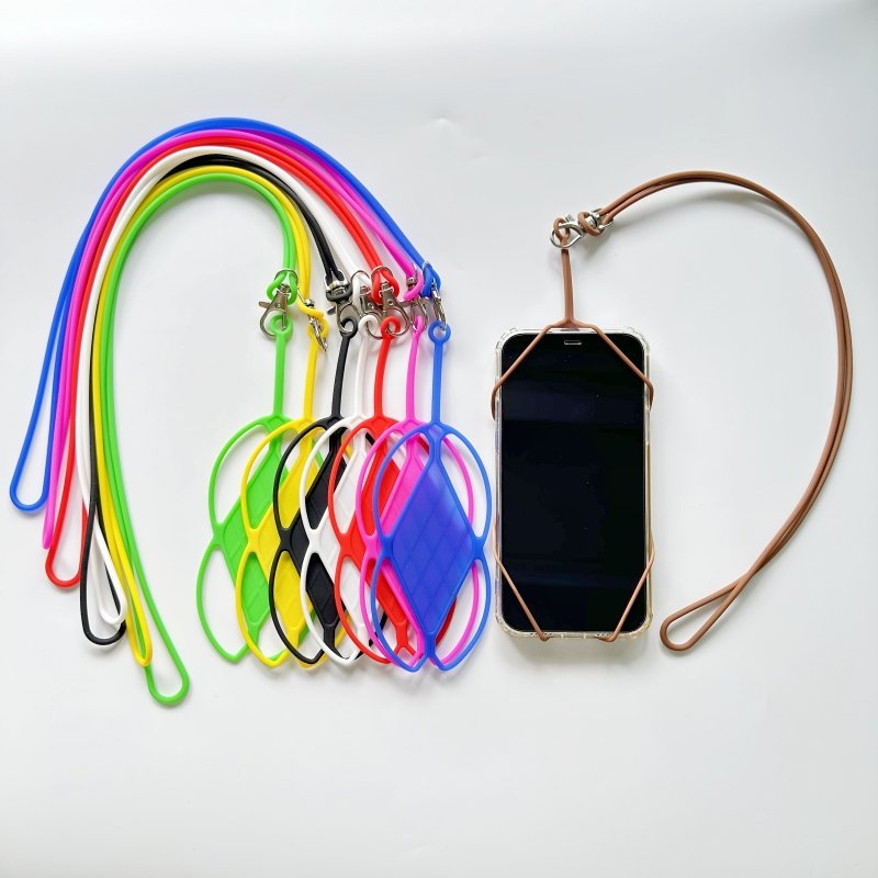 Custom Wholesale Cellphone Accessories Universal Silicone Lanyard Mobile Phone Case Patch Neck Strap