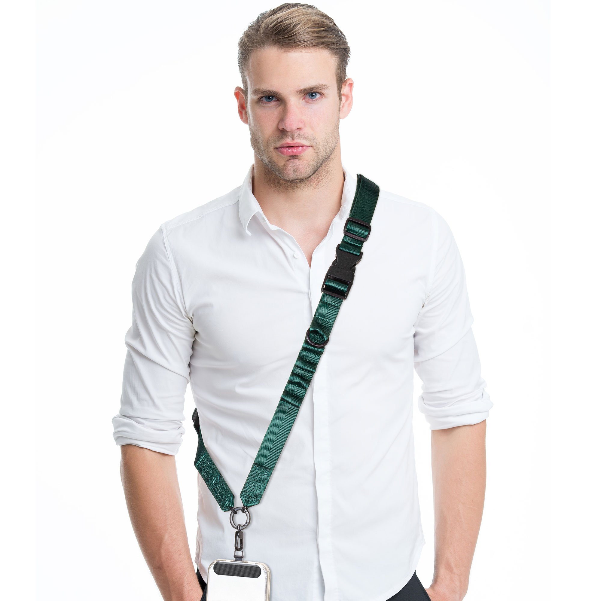 Universal Mobile Cell Phone Crossbody Woven Lanyard Neck Wear Long Fabric Wide Webbing Keychain Phone Strap Rope Patch