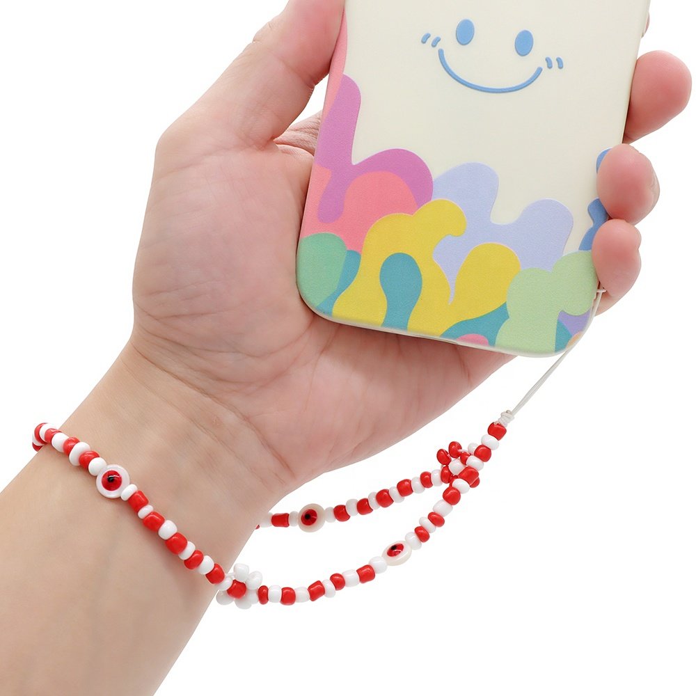 Natural Shell Evils Eye Multi Color Handmade Beaded Flower Phone Charm Fashion Mobile Phone Chains Beads Phone Strap