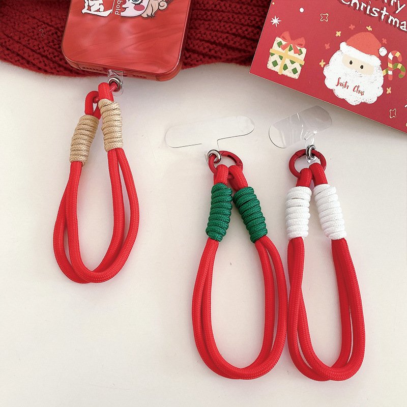 Christmas Gift Universal Phone Lanyard with Patch Tether Tab, Anti-Lost Wrist Strap, Mobile Phone Chain Decoration