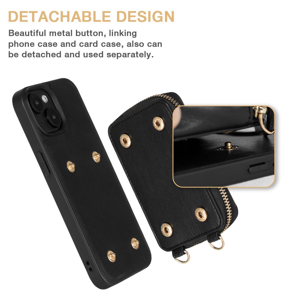 Luxury stylish crossbody purse wallet handbag lanyard cell phone case for coque iphone 14 13 11 pro max case leather with strap