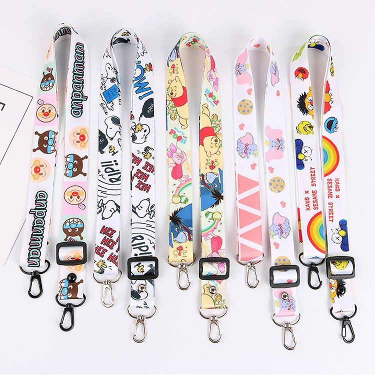 Custom Logo Digital 6 Color Printing Polyester Airbus Neck Lanyards For Mobile Phone