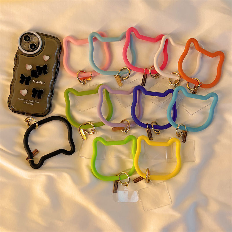 Wholesale Silicone Bracelet Lanyard Key Ring ID Badge Holder Phone Anti-fall Anti-loss Mobile Phone Wrist Strap