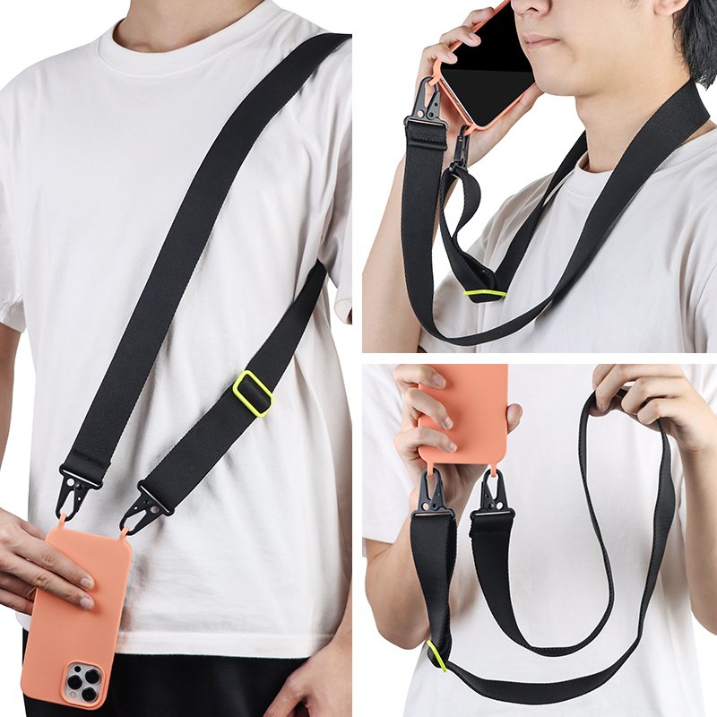 Two Buckle Multifuctional Universal Crossbody Adjustable Mobile Phone Holder Nylon Phone Lanyards with logo custom