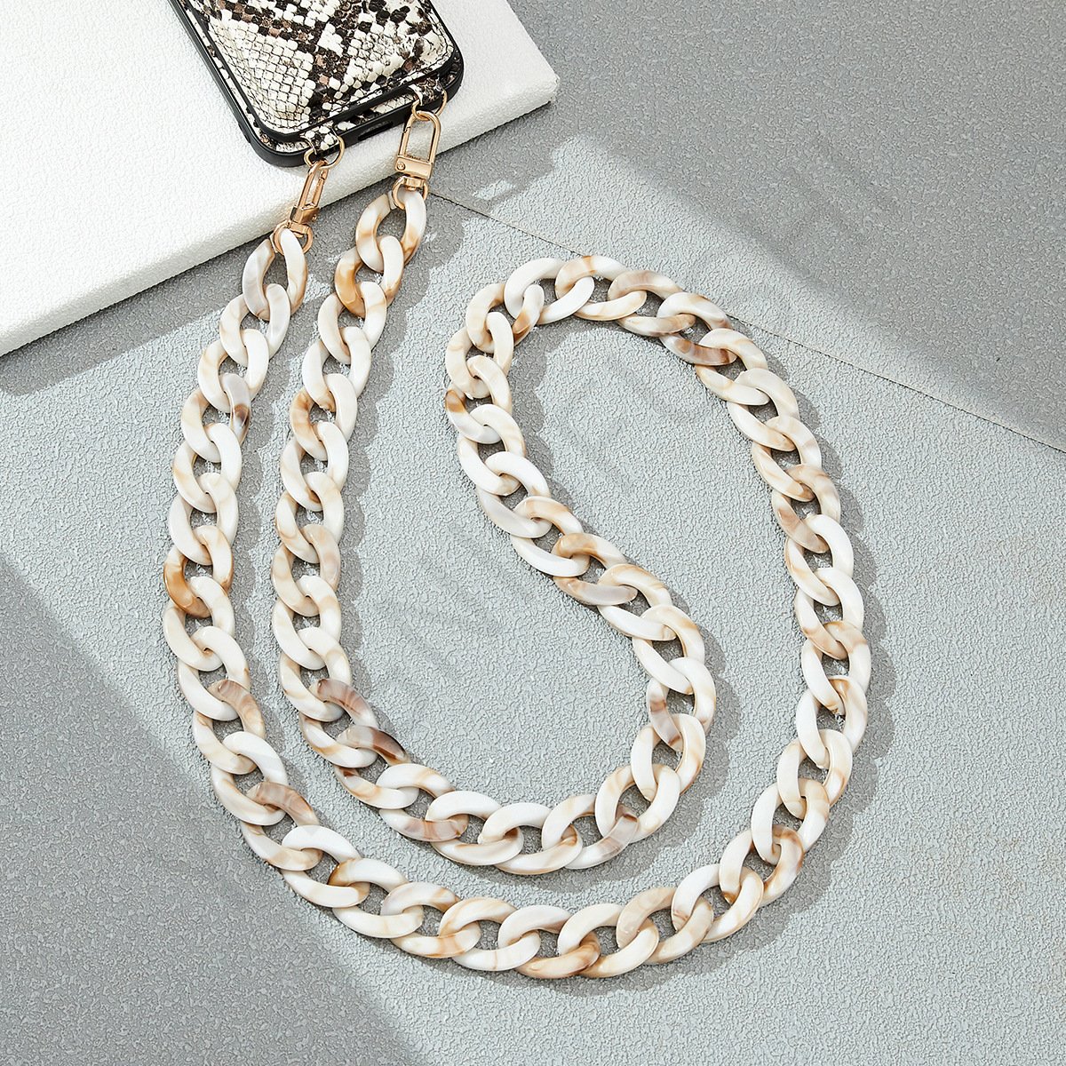 New fashion 110Cm acrylic long phone chain cross phone lanyard resin phone satchel lanyard
