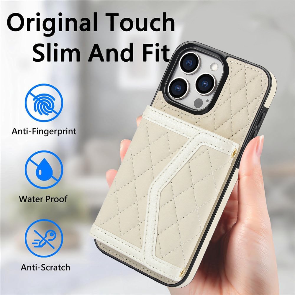 Girls Crossbody Strap Wallet Case Shockproof Leather Card Slots Purse Mobile Phone Cover For iPhone 15 16 pro max