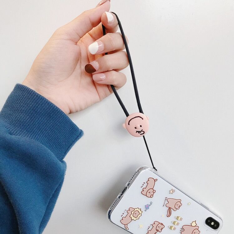 Korea style charming wrist strap 3d characters cartoon silicone mobile phone lanyard
