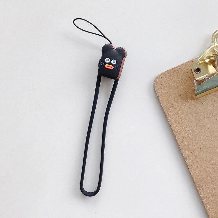 Korea style charming wrist strap 3d characters cartoon silicone mobile phone lanyard