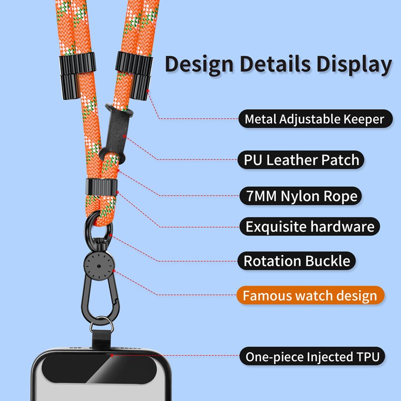 Cell Phone Rope Strap Accessories Universal Mobile Phone Lanyard Crossbody Necklace Strap Patch Tether Adjustable length