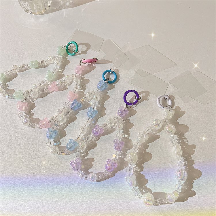 Hot Fashion Female Girl Wrist Strap Smart Phone Lanyard Hand Beaded Mobile Phone Chain