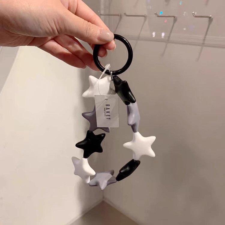 Fashion Colorful Pentagram Mobile Phone Charm Star Chain Short Phone Case Wrist Strap Lanyard