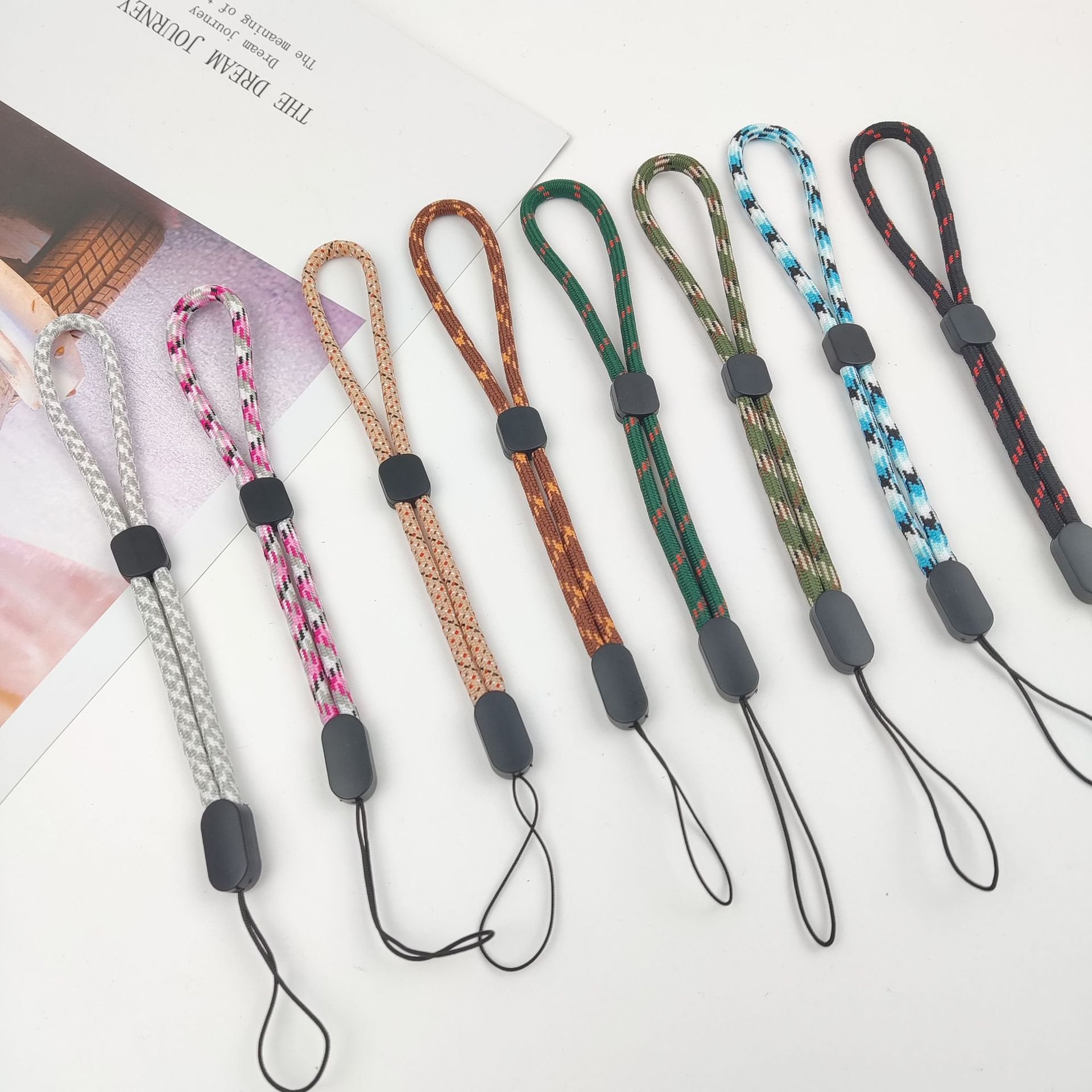 Adjustable Braid Round Mobile Phone Wrist Straps USB Key Camera Short Anti-lost Hand Lanyard