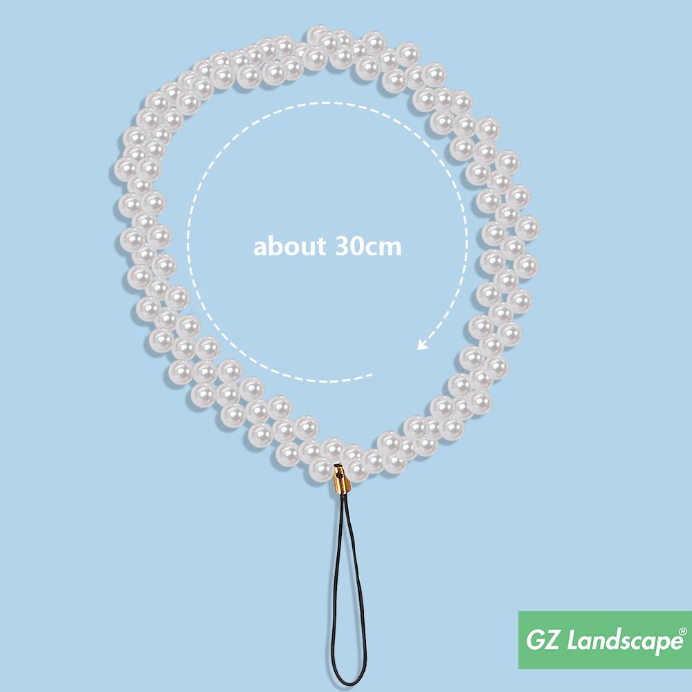 Elegant smartphone lanyard cordon para colgar telefono movil universal bead charm wrist chains pearl mobile phone strap