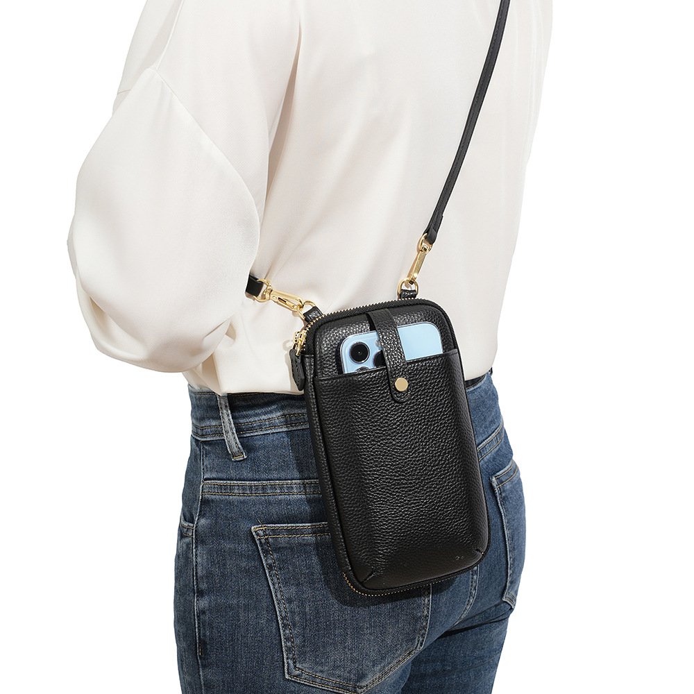 Small Crossbody woven phone case bags genuine leather Lady shoulder Cell Phone purse Wallet Fashion Women Mobile Phone Purse Bag