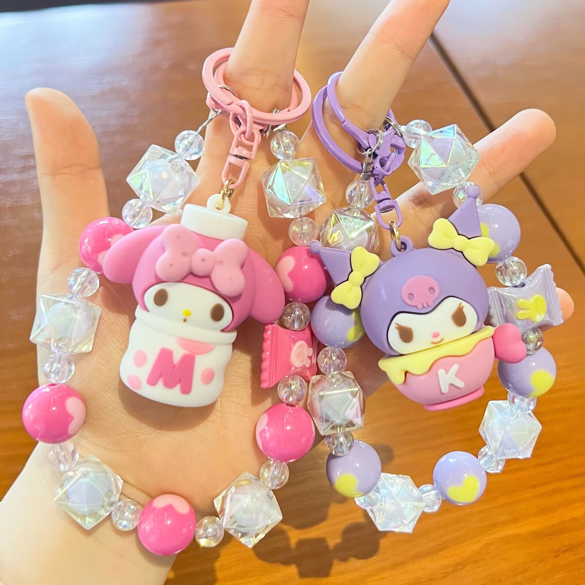 Decorative Bag Hanging Strap Wrist Lost Proof Beaded Necklace Pendant Key Chain Hand Painted Beaded Mobile Phone Chain
