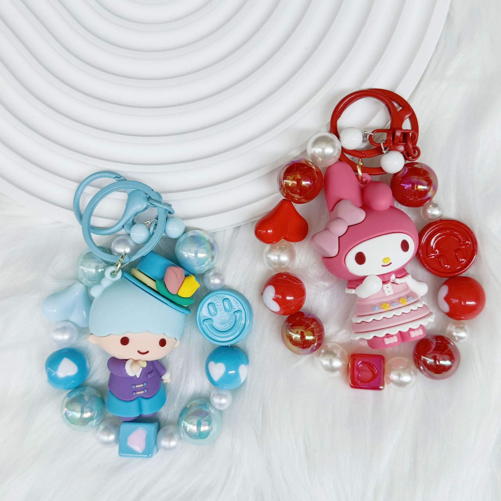 Decorative Bag Hanging Strap Wrist Lost Proof Beaded Necklace Pendant Key Chain Hand Painted Beaded Mobile Phone Chain